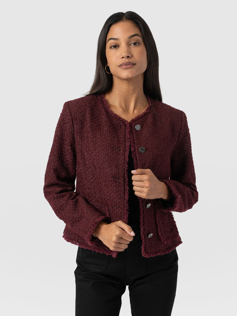 Ashby Jacket Maroon - Women's Jackets | Saint + Sofia® US