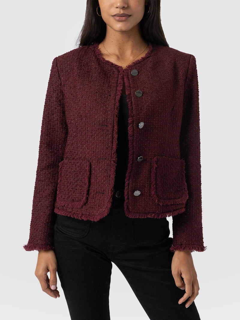 Ashby Jacket Maroon - Women's Jackets | Saint + Sofia® US