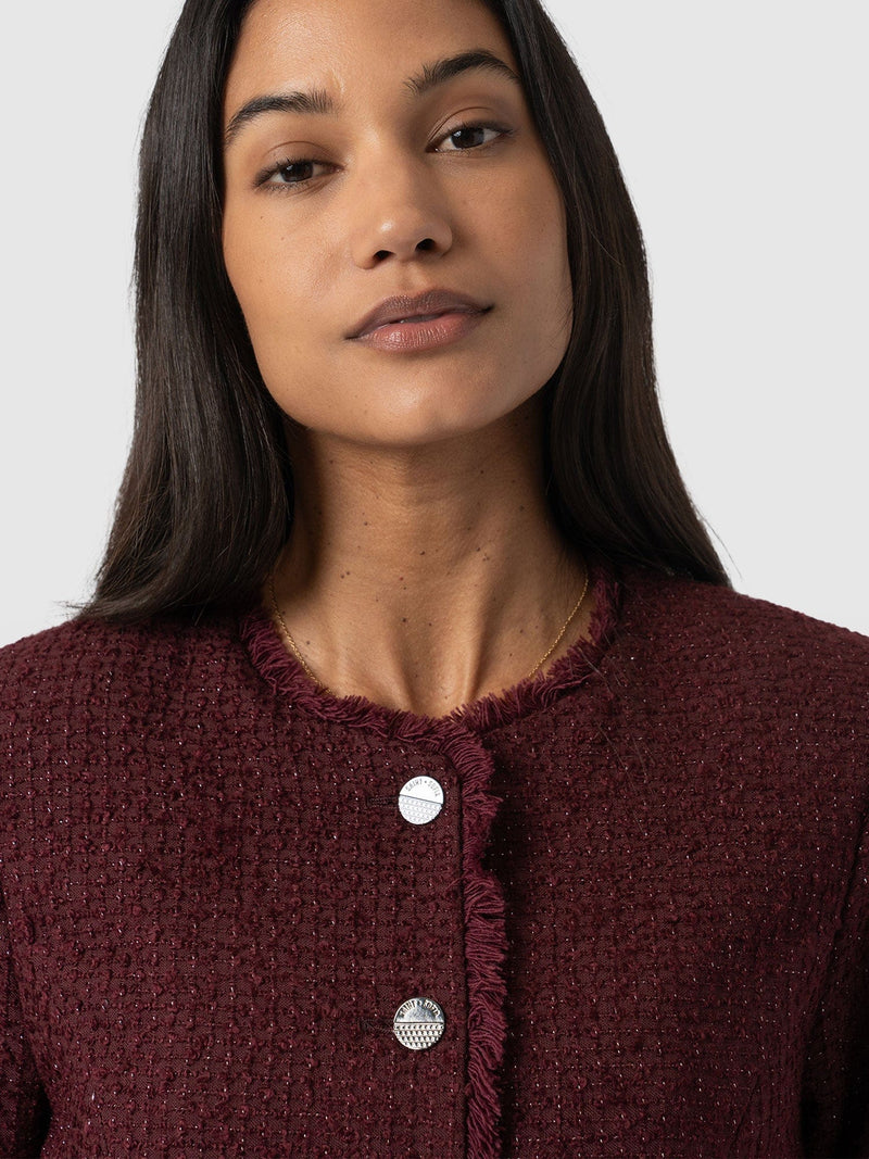 Ashby Jacket Maroon - Women's Jackets | Saint + Sofia® US