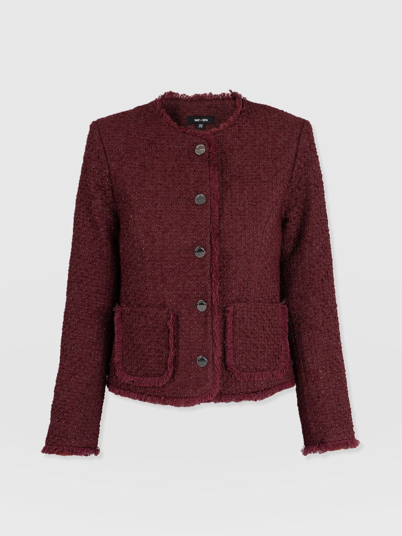 Ashby Jacket Maroon - Women's Jackets | Saint + Sofia® US