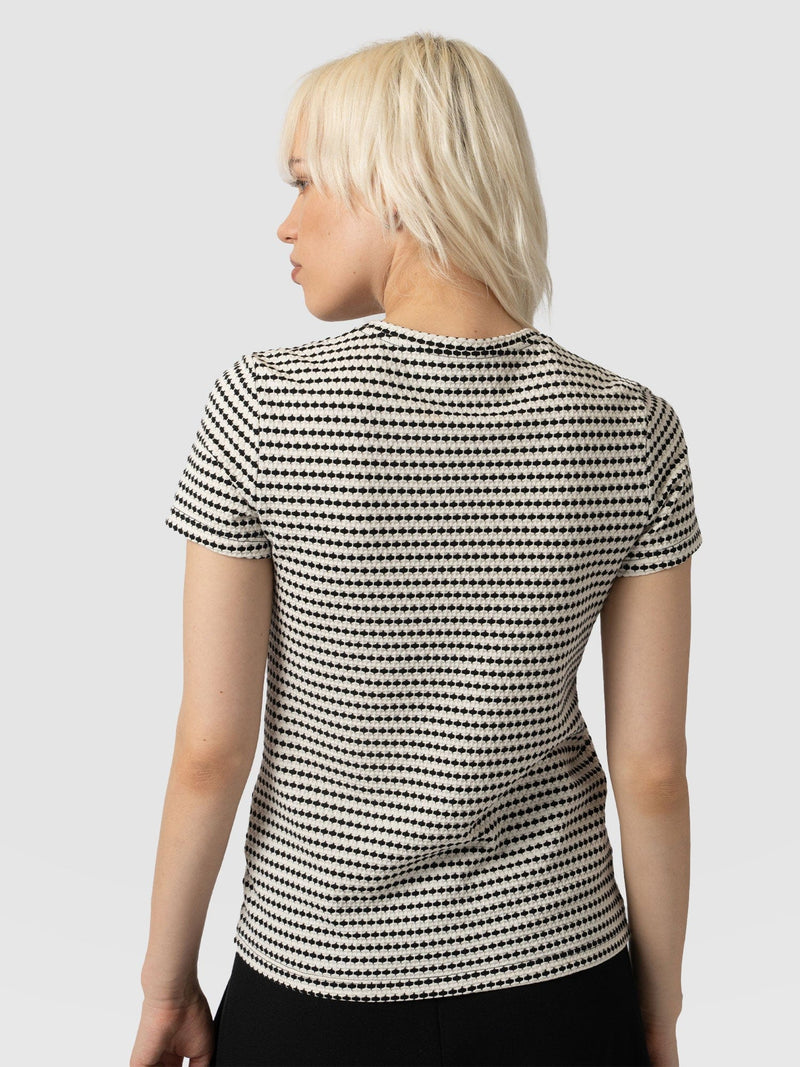 Asher Crew Neck Tee Monochrome Jacquard - Women's T-Shirts | Saint + Sofia® USA