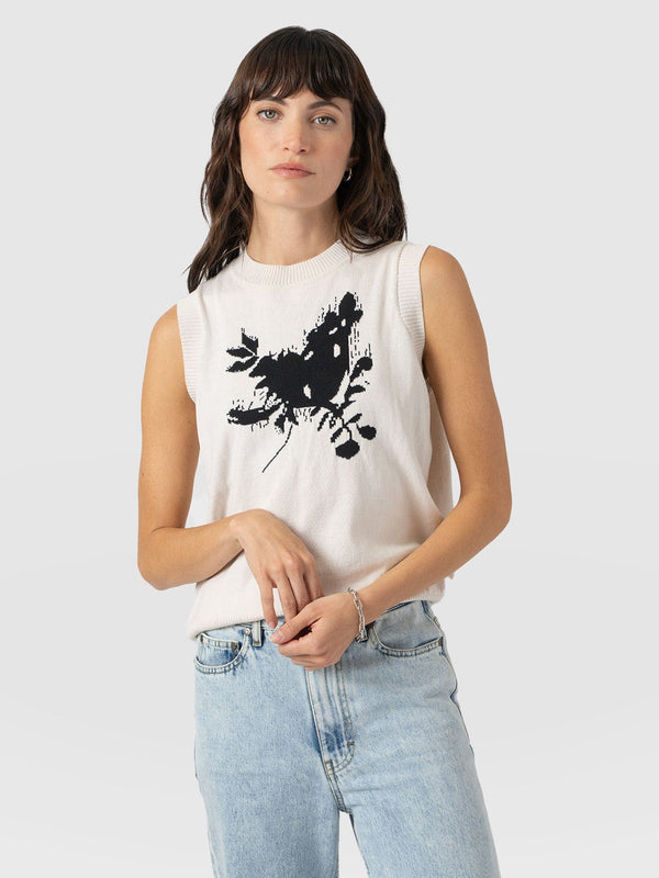 Astra Knit Vest - Cream - Women's Knitwears | Saint + Sofia® USA