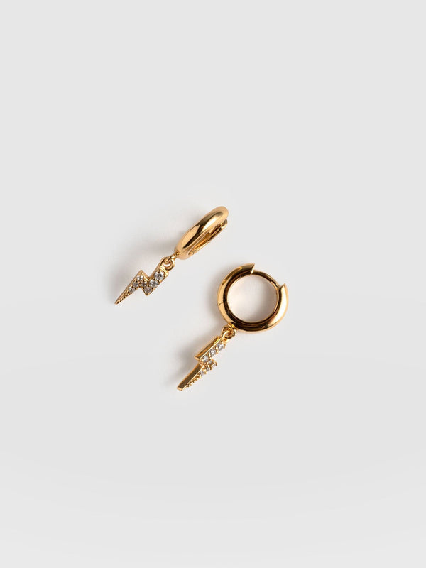 Astral Lightning Charm Drop Earrings Gold - Women's Jewellery | Saint + Sofia® USA