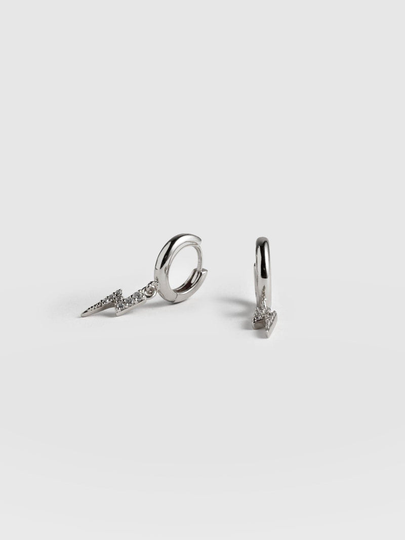 Astral Lightning Charm Drop Earrings Silver - Women's Jewellery | Saint + Sofia® USA