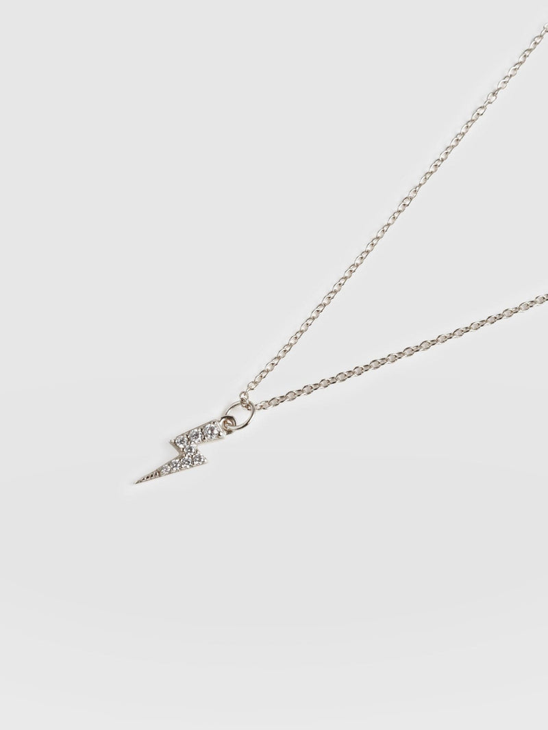 Astral Lightning Charm Necklace Silver - Women's Jewellery | Saint + Sofia® USA