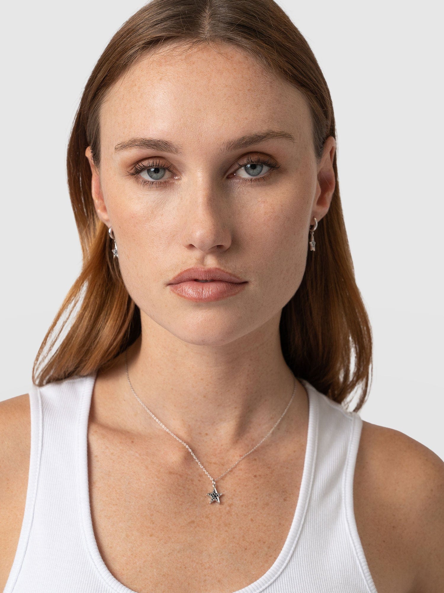 Astral Star Necklace Silver/Black - Women's Jewellery | Saint + Sofia® USA