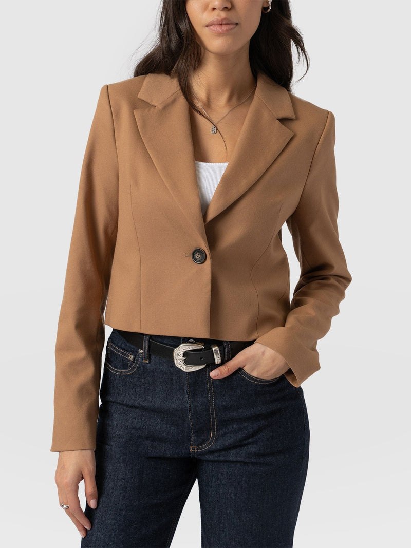 Astrid Crop Blazer - Tan