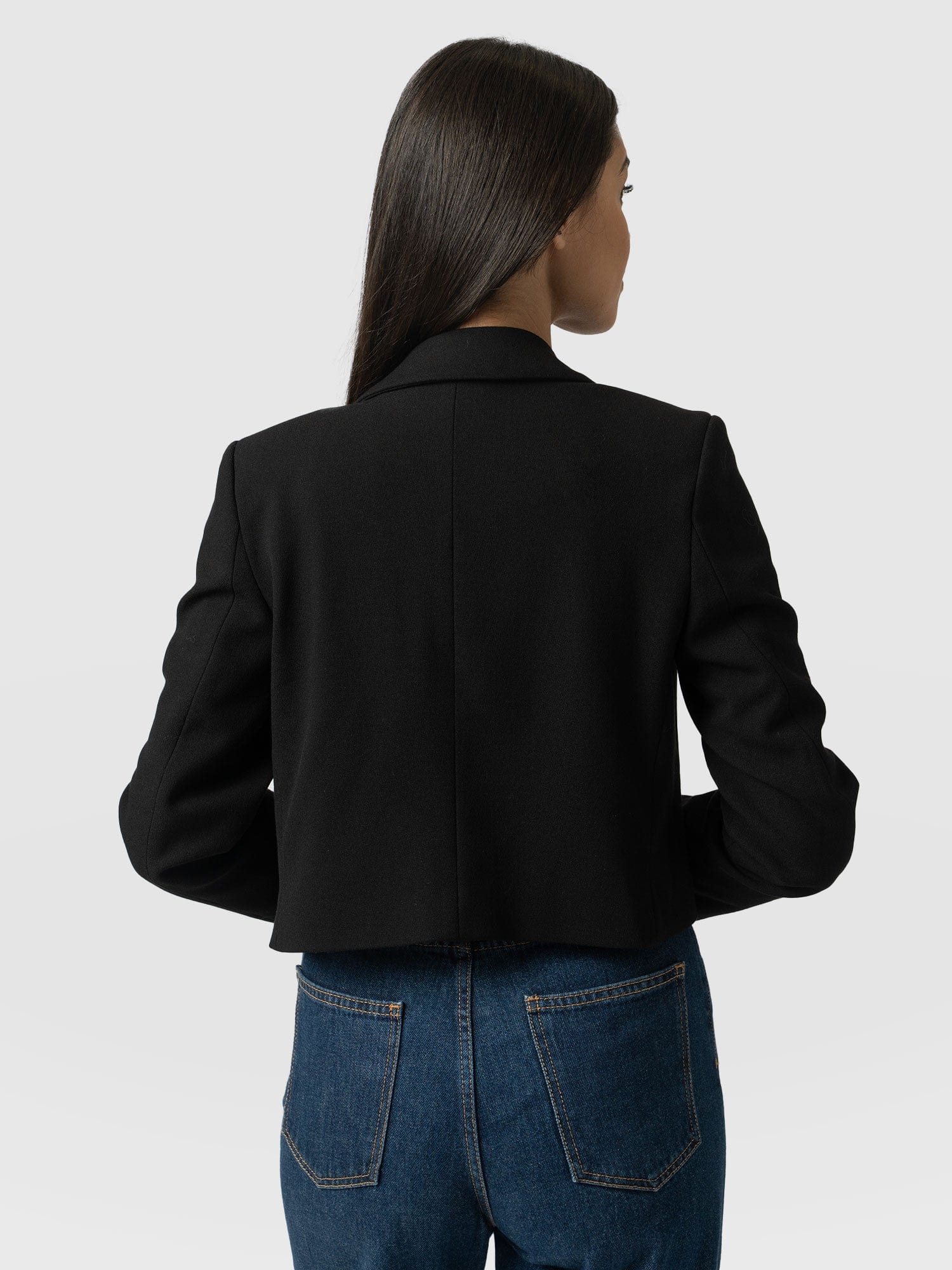 Astrid Cropped Blazer Black - Women's Blazers | Saint + Sofia® USA