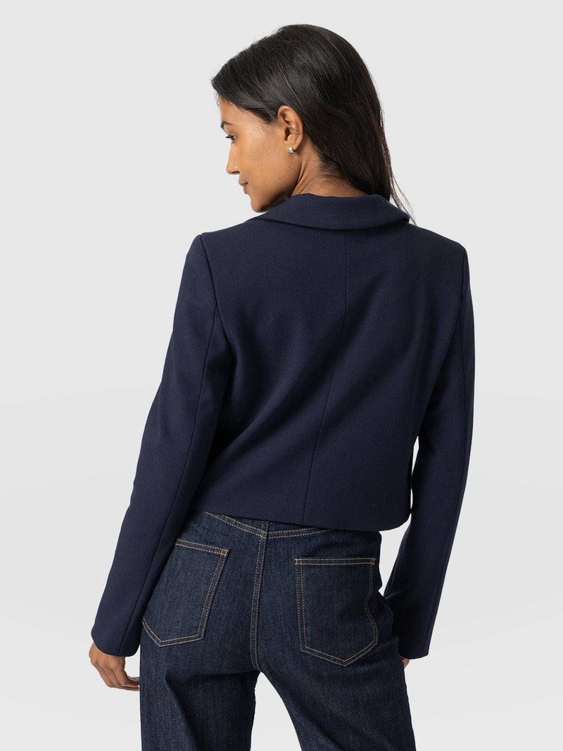 Astrid Cropped Blazer - Navy