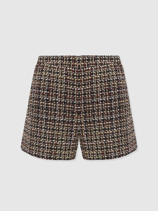 Astrid Short - Black/Burgundy/Gold Boucle - Women's Shorts | Saint + Sofia® USA