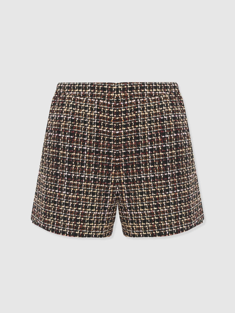 Astrid Short - Black/Burgundy/Gold Boucle - Women's Shorts | Saint + Sofia® USA