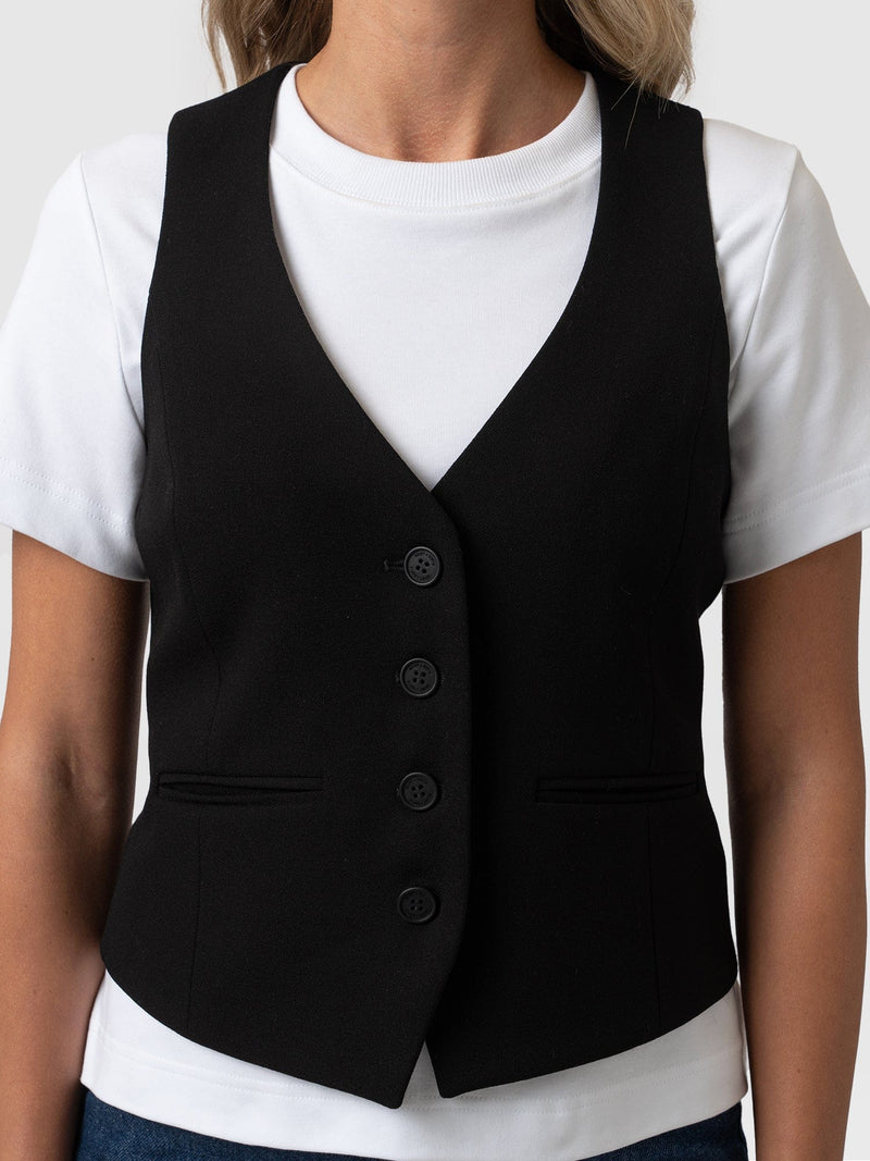 Astrid Vest Black - Women's Blazers | Saint + Sofia® USA