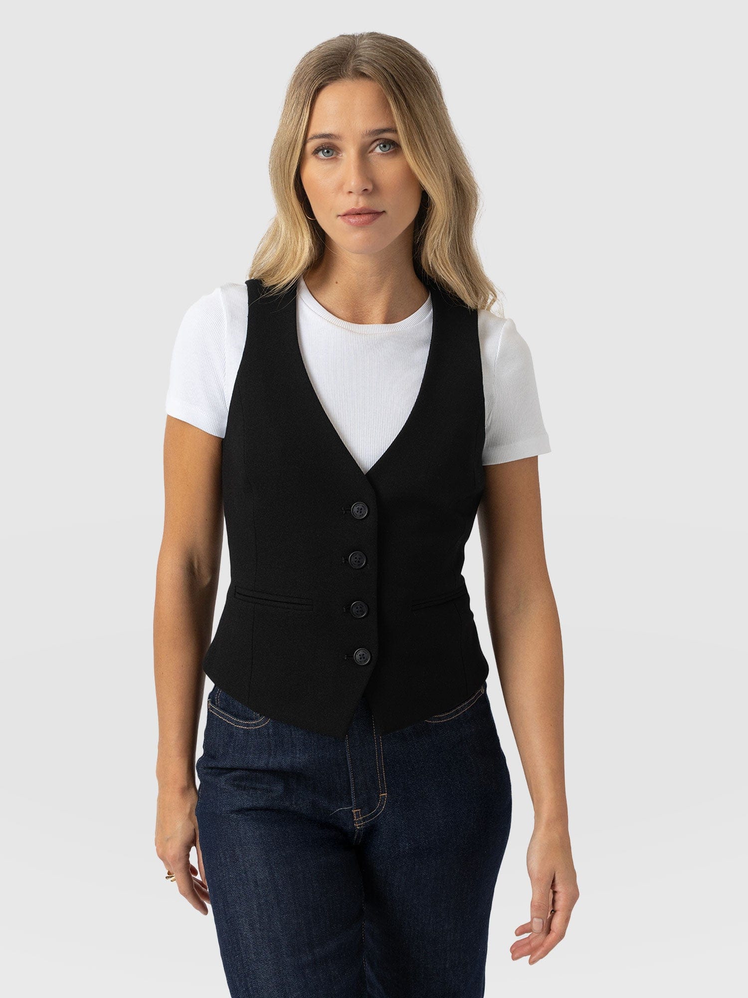 Astrid Vest Black - Women's Blazers | Saint + Sofia® USA