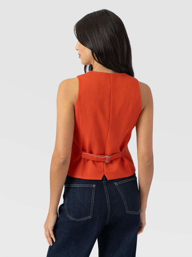 Astrid Waistcoat - Burnt Orange - Women's Jackets | Saint + Sofia® USA