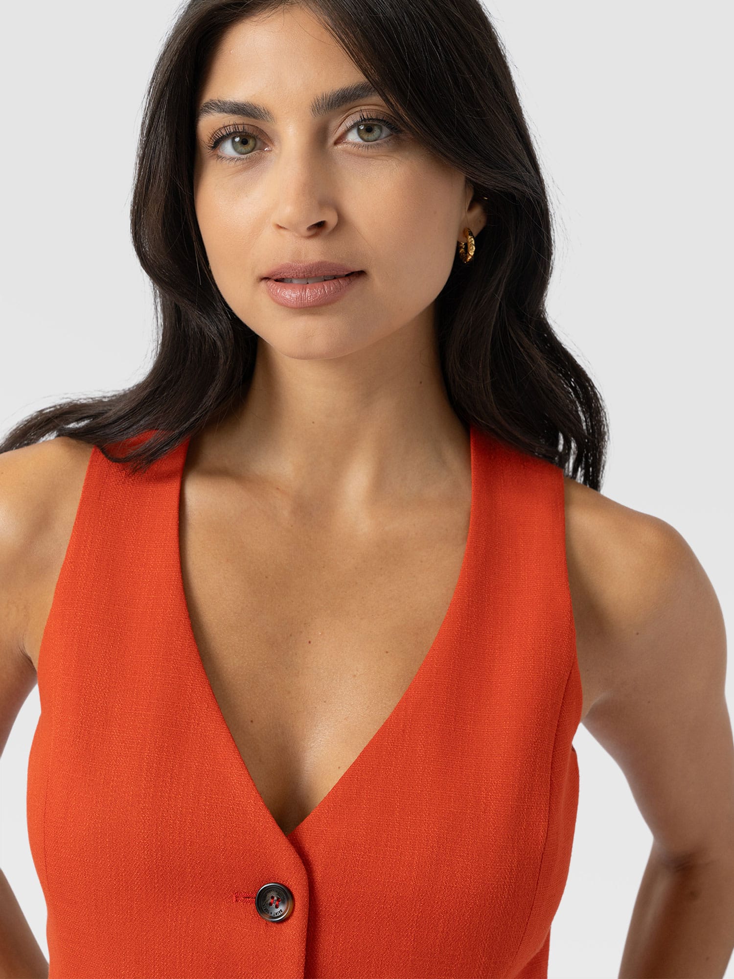 Astrid Waistcoat - Burnt Orange - Women's Jackets | Saint + Sofia® USA