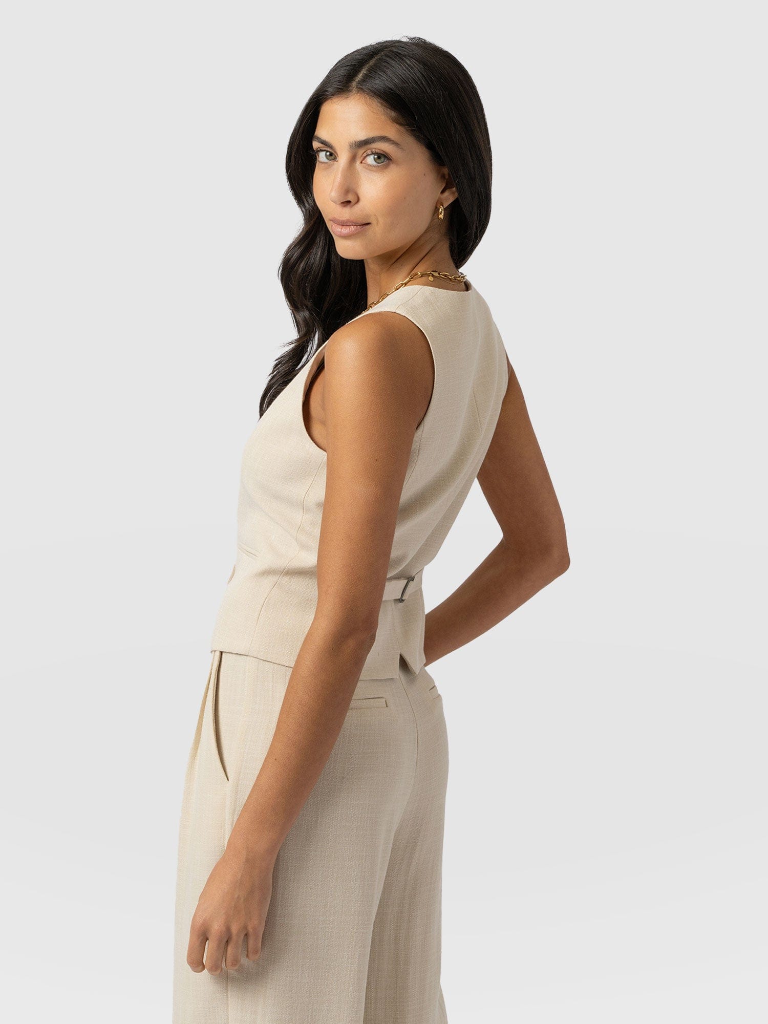 Astrid Waistcoat Cream - Women's Blazers | Saint and Sofia® USA