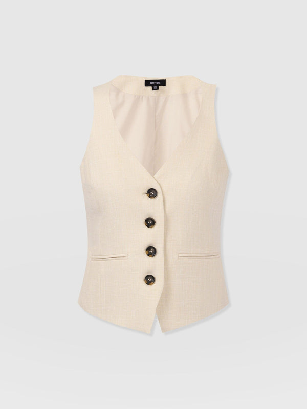 Astrid Waistcoat Cream - Women's Blazers | Saint + Sofia® US