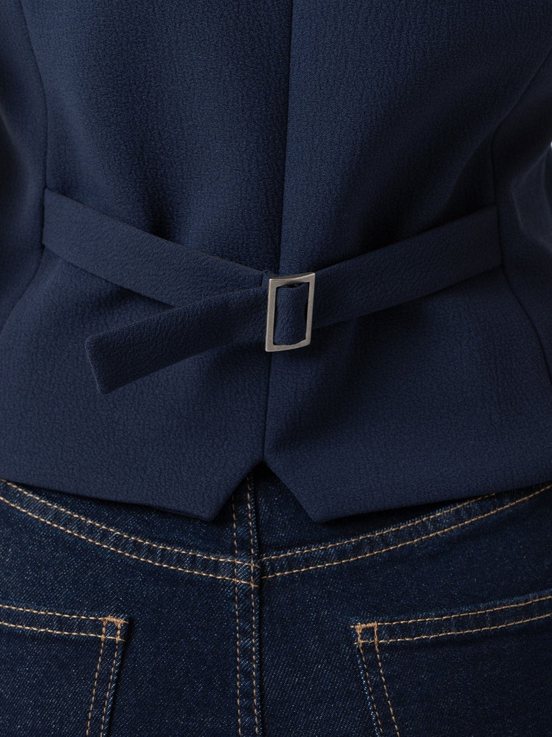 Astrid Waistcoat - Navy - Women's Jackets | Saint + Sofia? USA