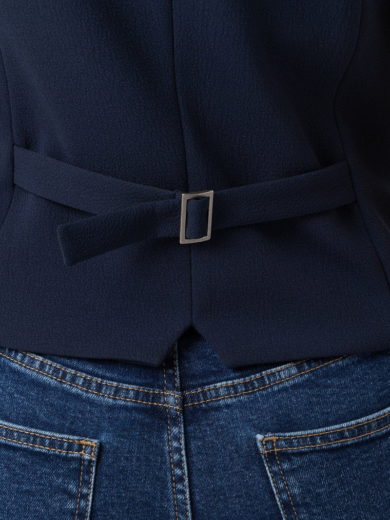 Astrid Waistcoat - Navy - Women's Jackets | Saint + Sofia? USA