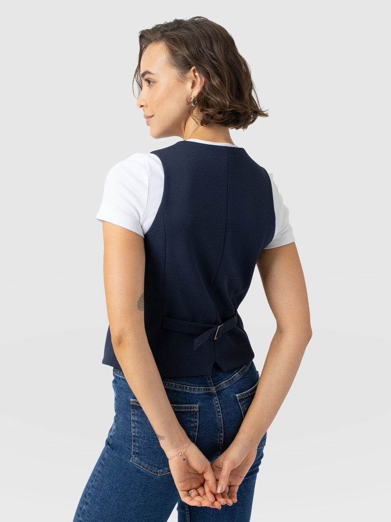 Astrid Waistcoat - Navy - Women's Jackets | Saint + Sofia? USA
