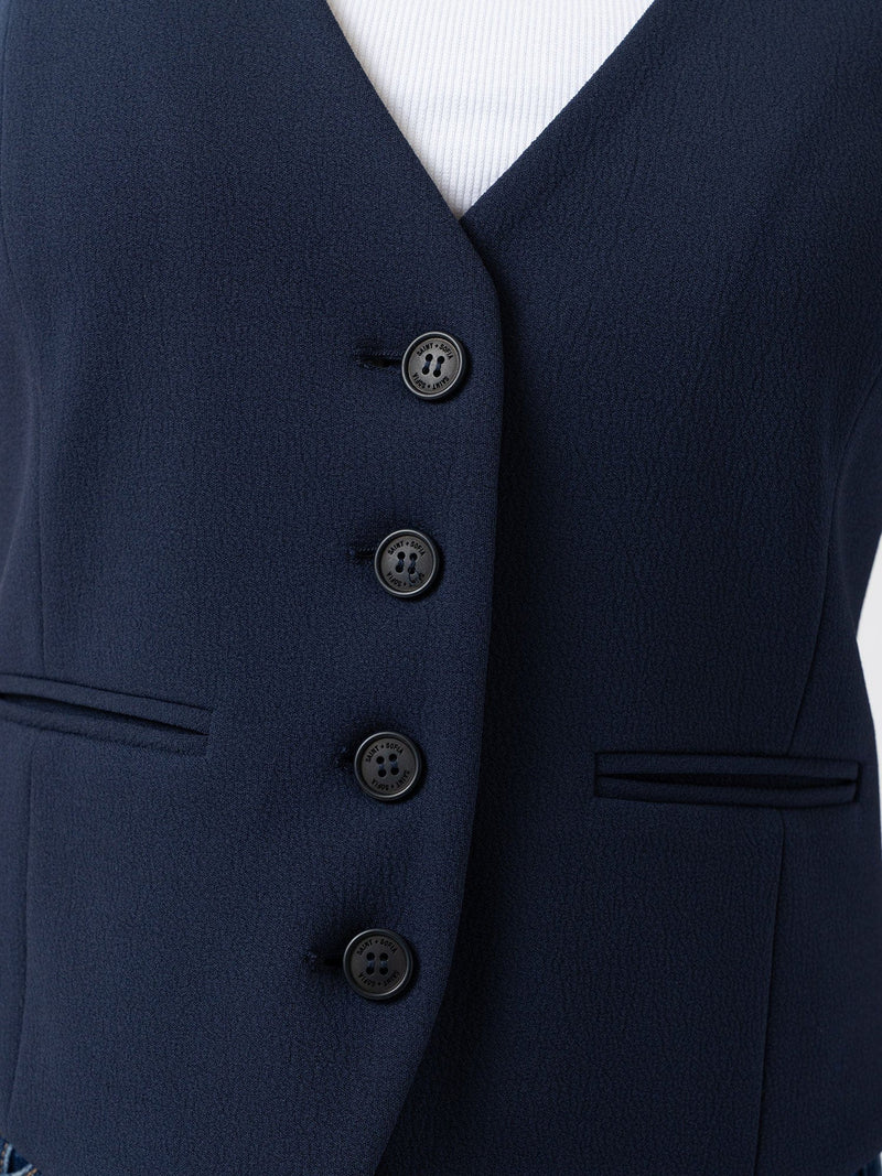 Astrid Waistcoat - Navy - Women's Jackets | Saint + Sofia? USA