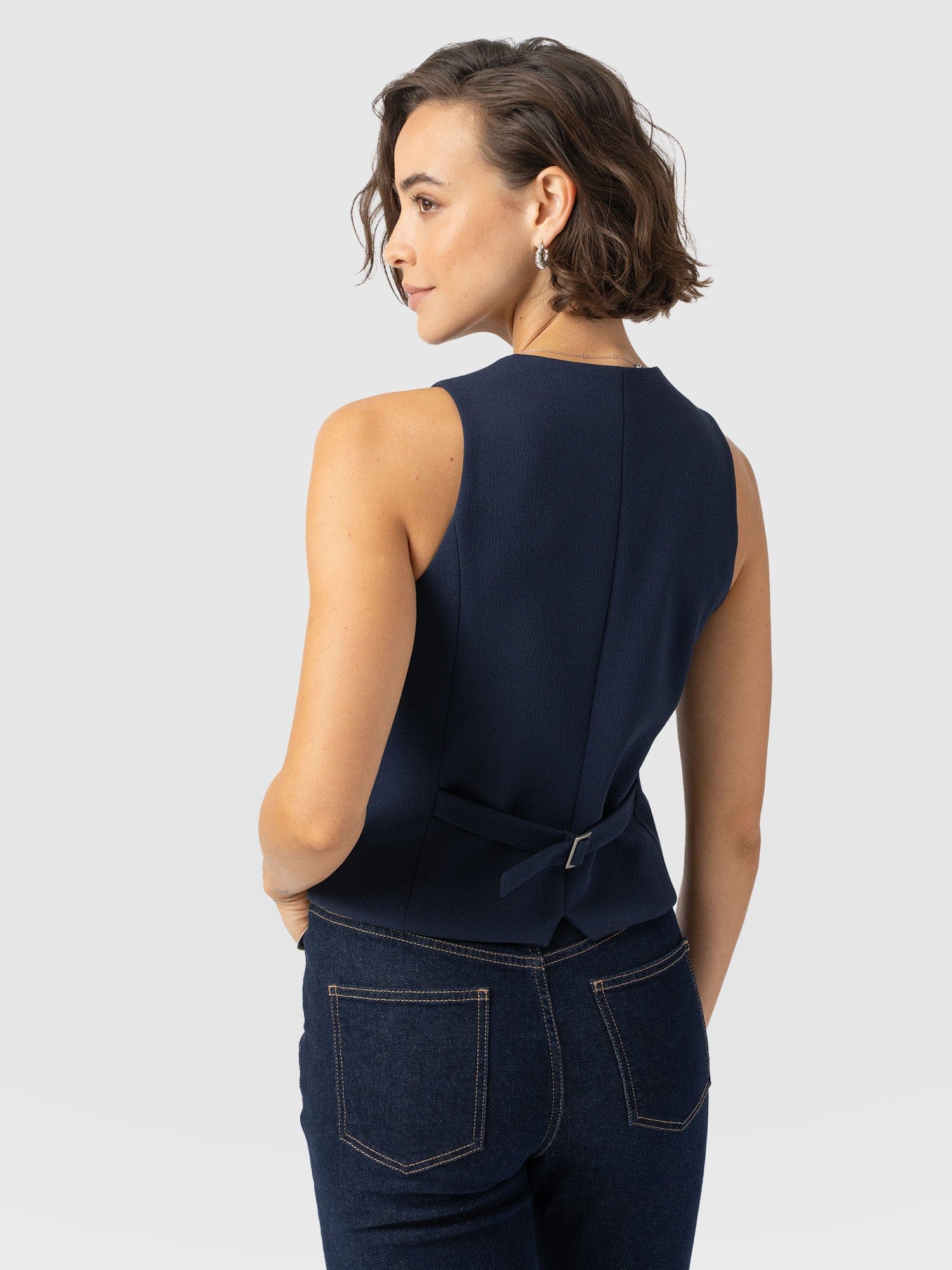 Astrid Waistcoat - Navy - Women's Jackets | Saint + Sofia? USA