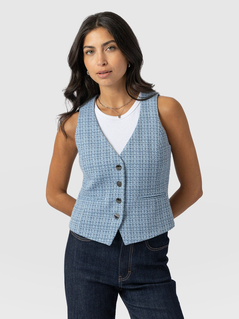 Astrid Waistcoat Pale Blue - Women's Blazers | Saint + Sofia® US