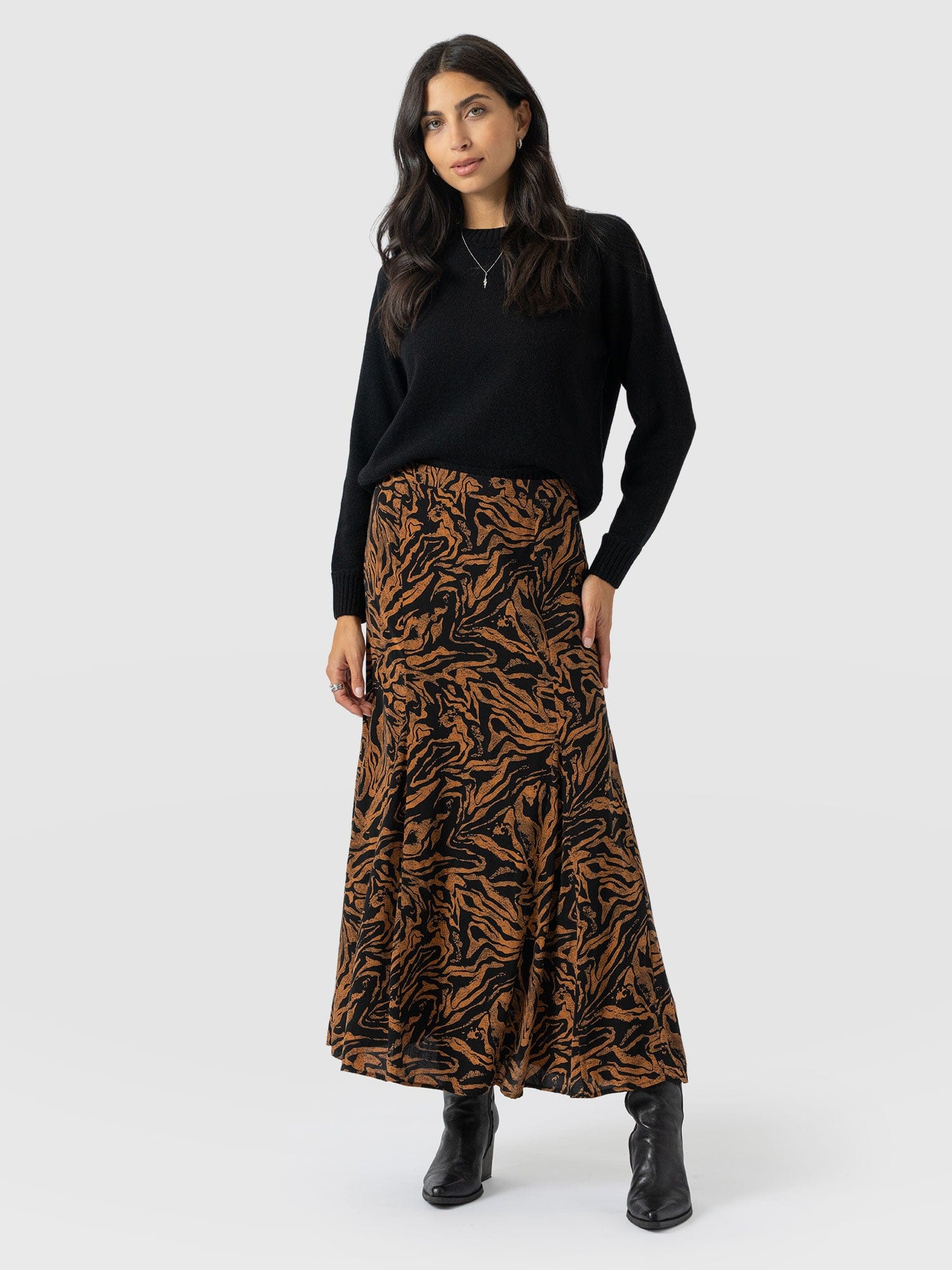 Audrey Skirt - Brown Zebra - Women's Skirts | Saint + Sofia® USA