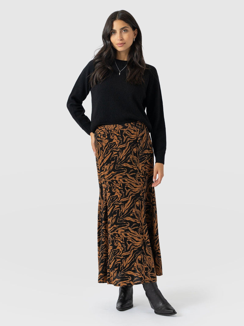 Audrey Skirt - Brown Zebra - Women's Skirts | Saint + Sofia® USA