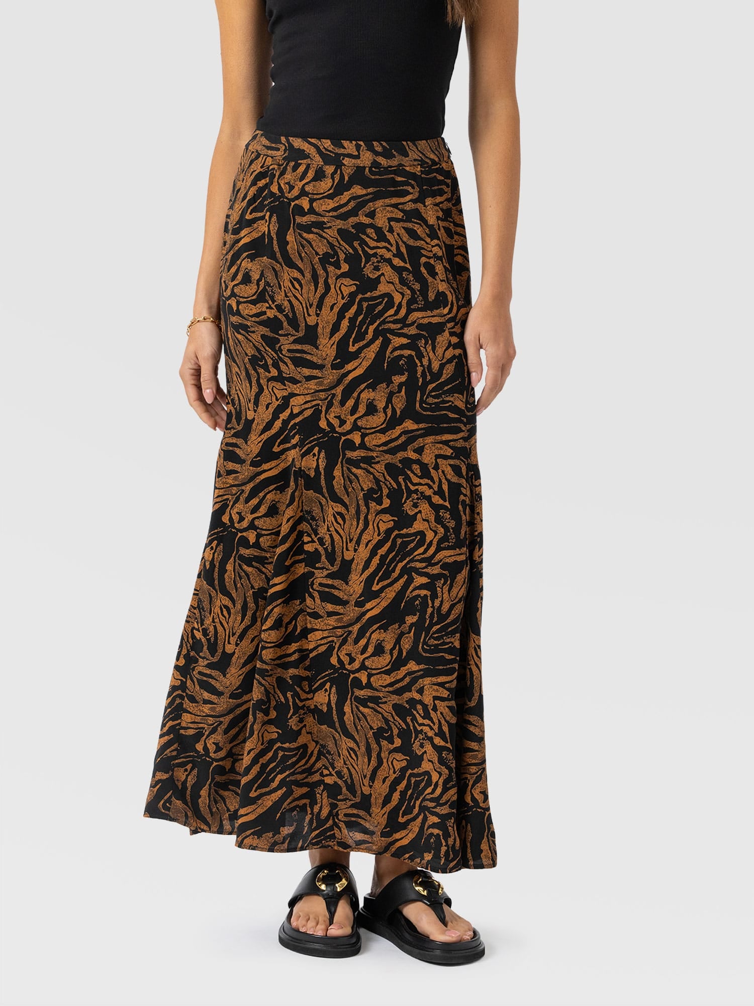 Audrey Skirt - Brown Zebra - Women's Skirts | Saint + Sofia® USA