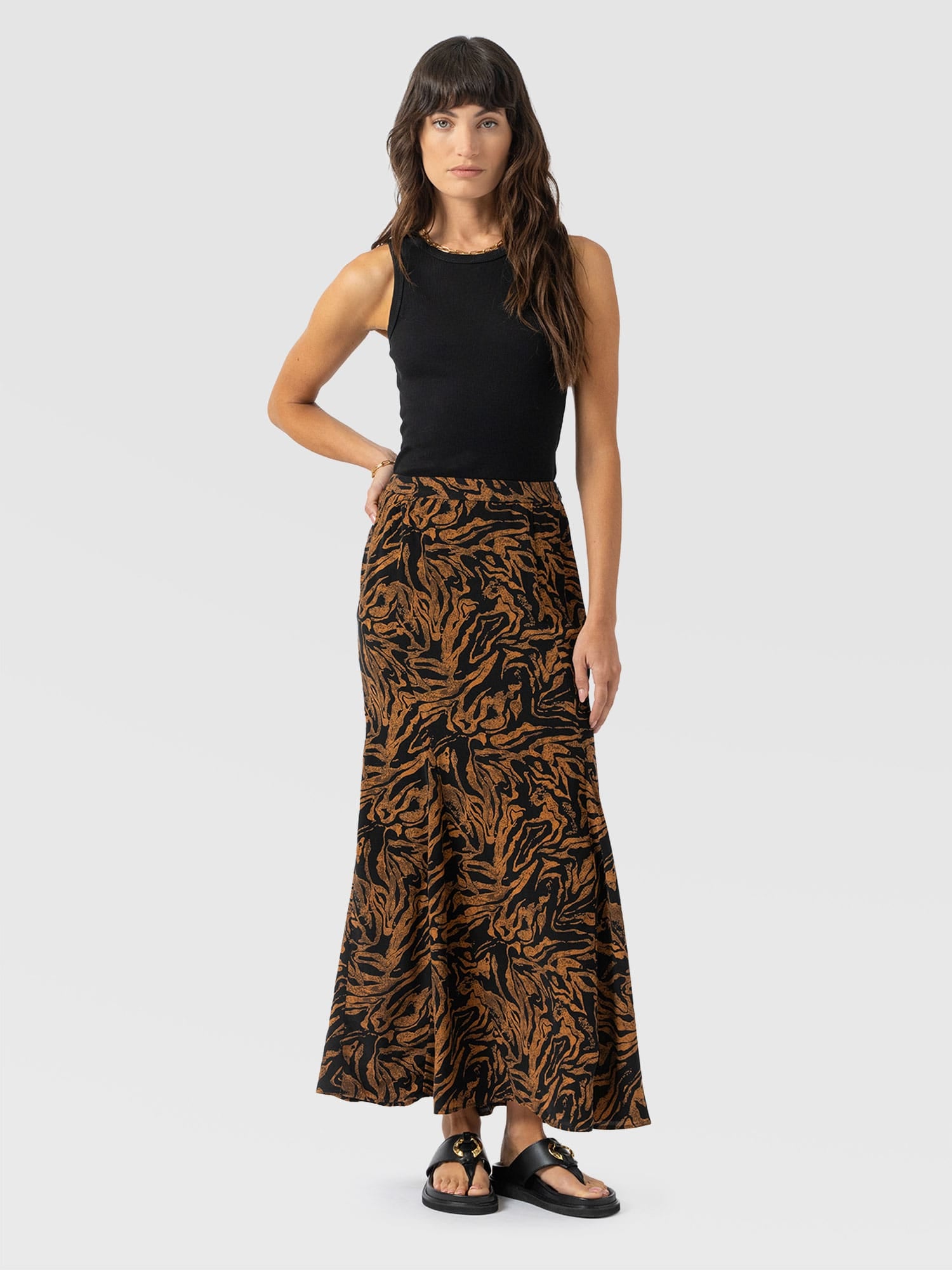 Audrey Skirt - Brown Zebra - Women's Skirts | Saint + Sofia® USA