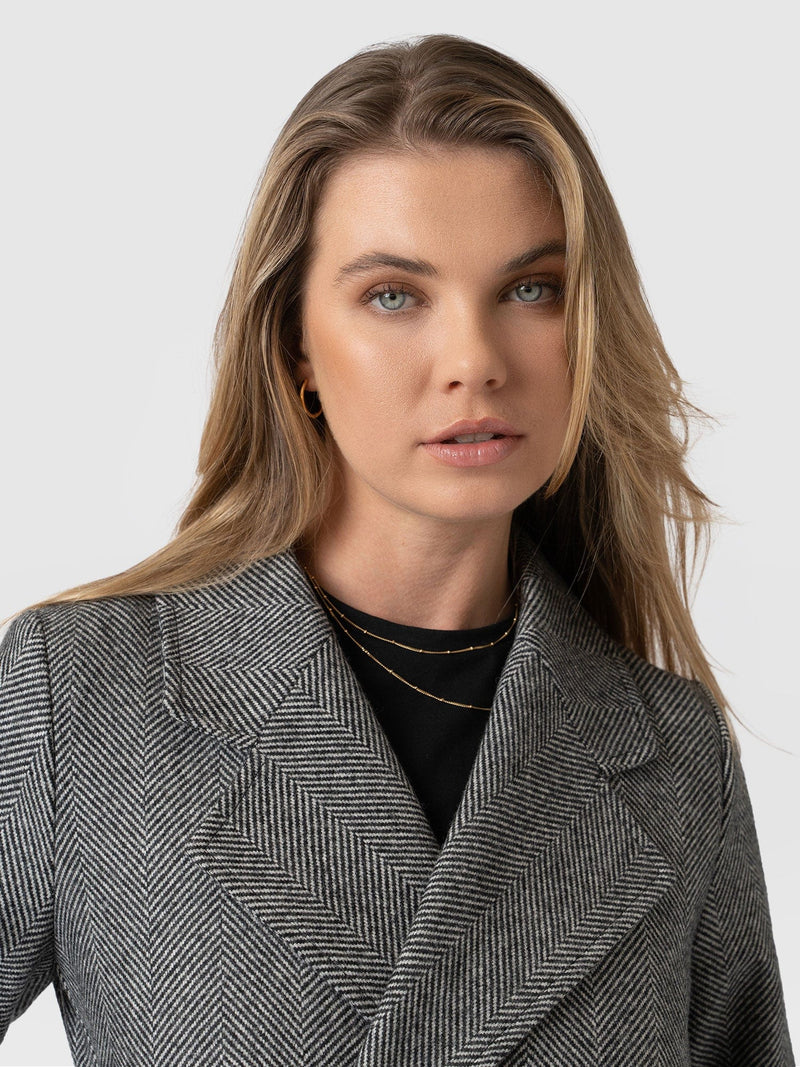 Audrey Wrap Coat Chevron - Women's Coats | Saint + Sofia® USA