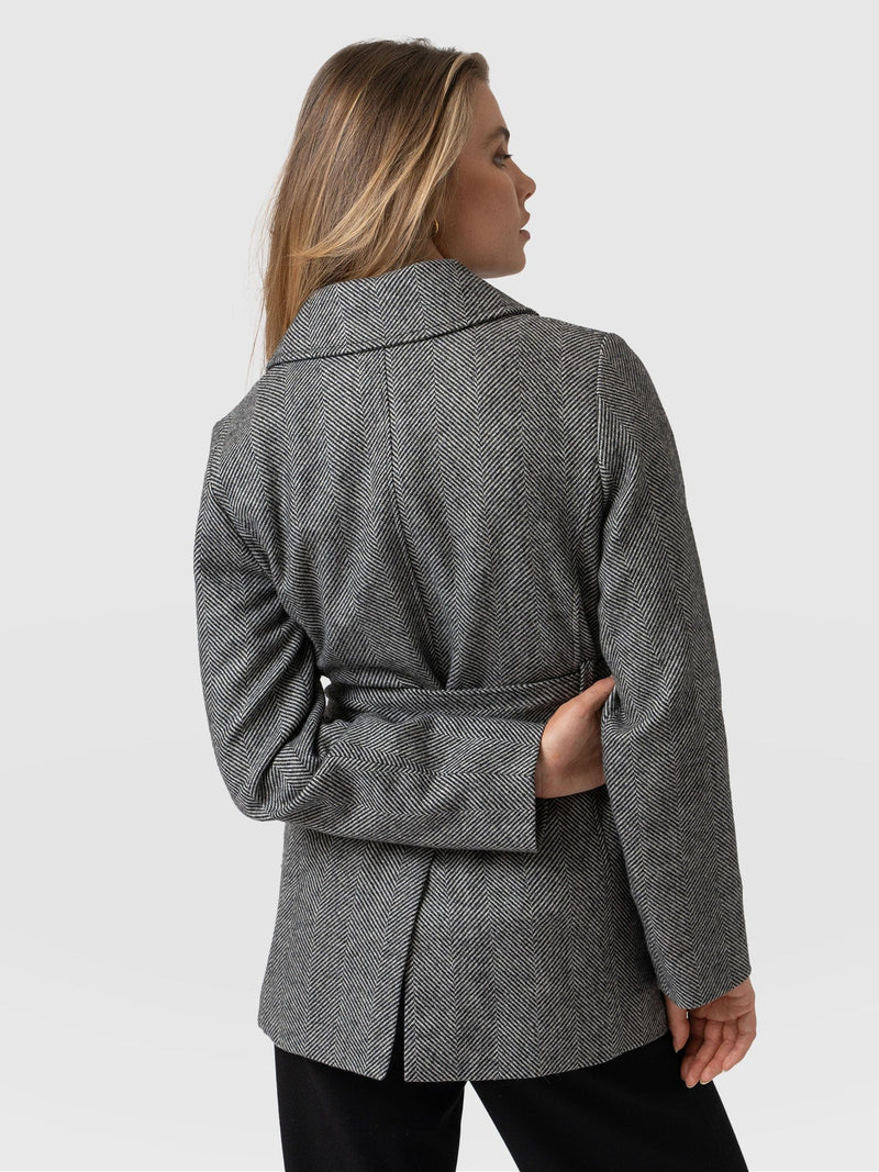 Audrey Wrap Coat Chevron - Women's Coats | Saint + Sofia® USA