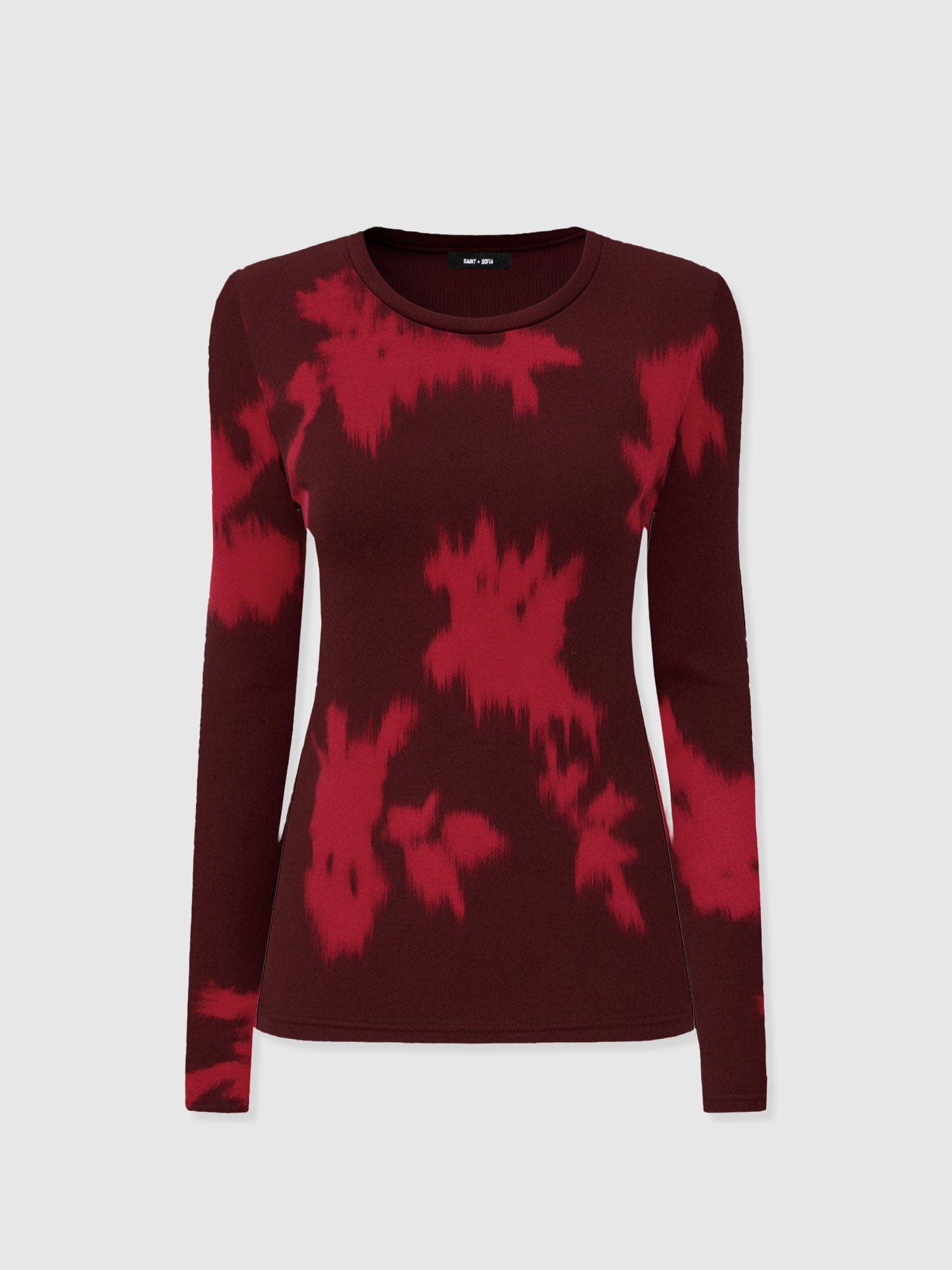 Austen Crew Neck Long Sleeve Tee - Pink Fade Floral - Women's T-shirts | Saint + Sofia® USA