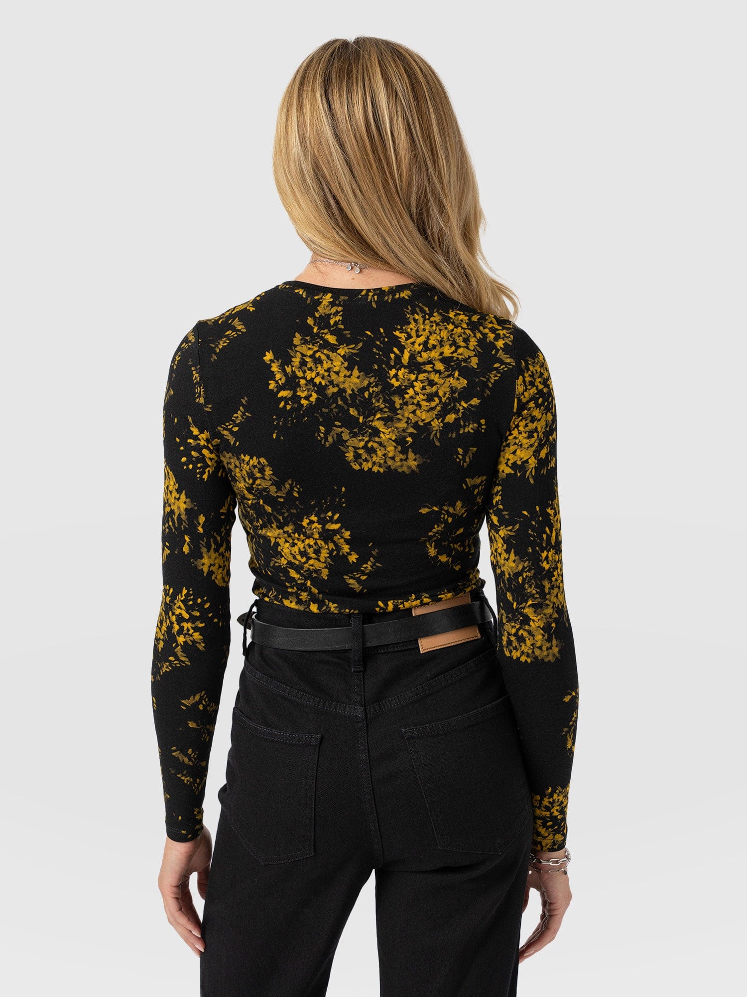 Austen Crew Neck Long Sleeve Tee - Yellow Mimosa - Women's T-shirts | Saint + Sofia® USA