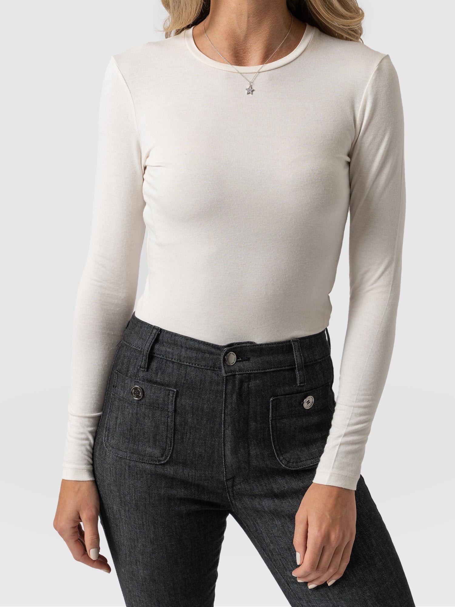 Austen Crew Neck Tee Cream - Women's T-Shirts | Saint + Sofia® US