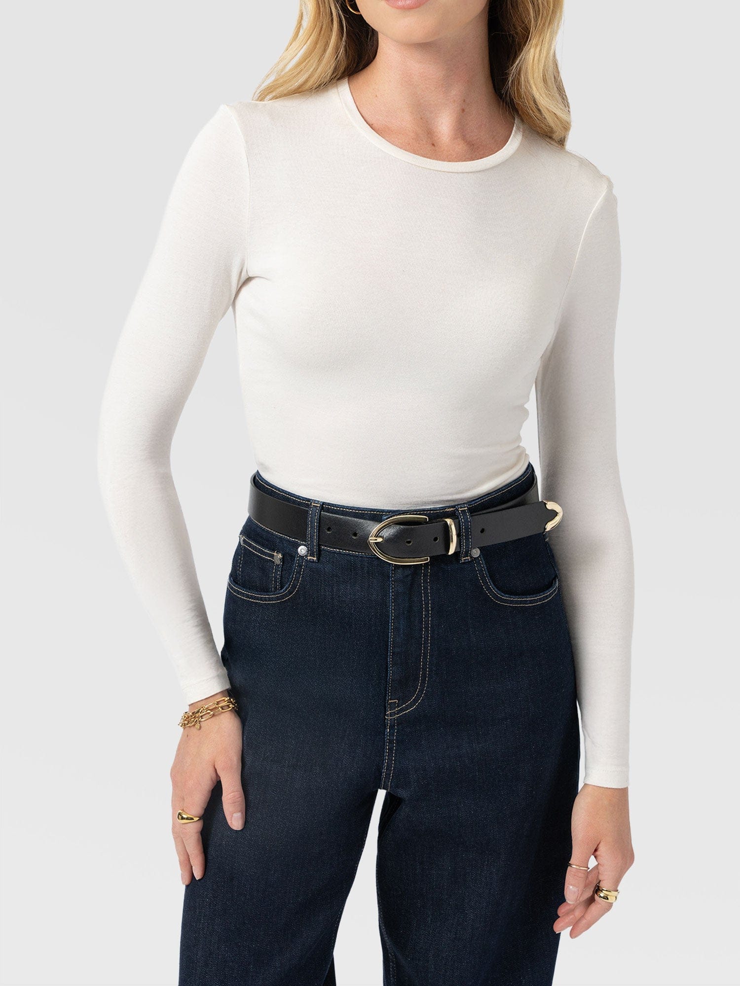 Austen Crew Neck Tee Cream - Women's T-Shirts | Saint + Sofia® US