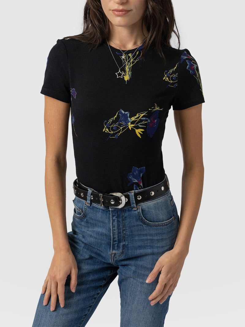 Austen Crew Neck Tee Short Sleeve - Blue Lily Gardens