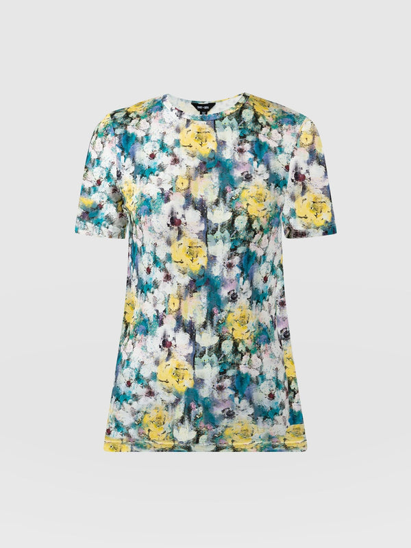 Austen Crew Neck Tee Short Sleeve Misty Floral - Women's T-Shirts | Saint + Sofia® USA