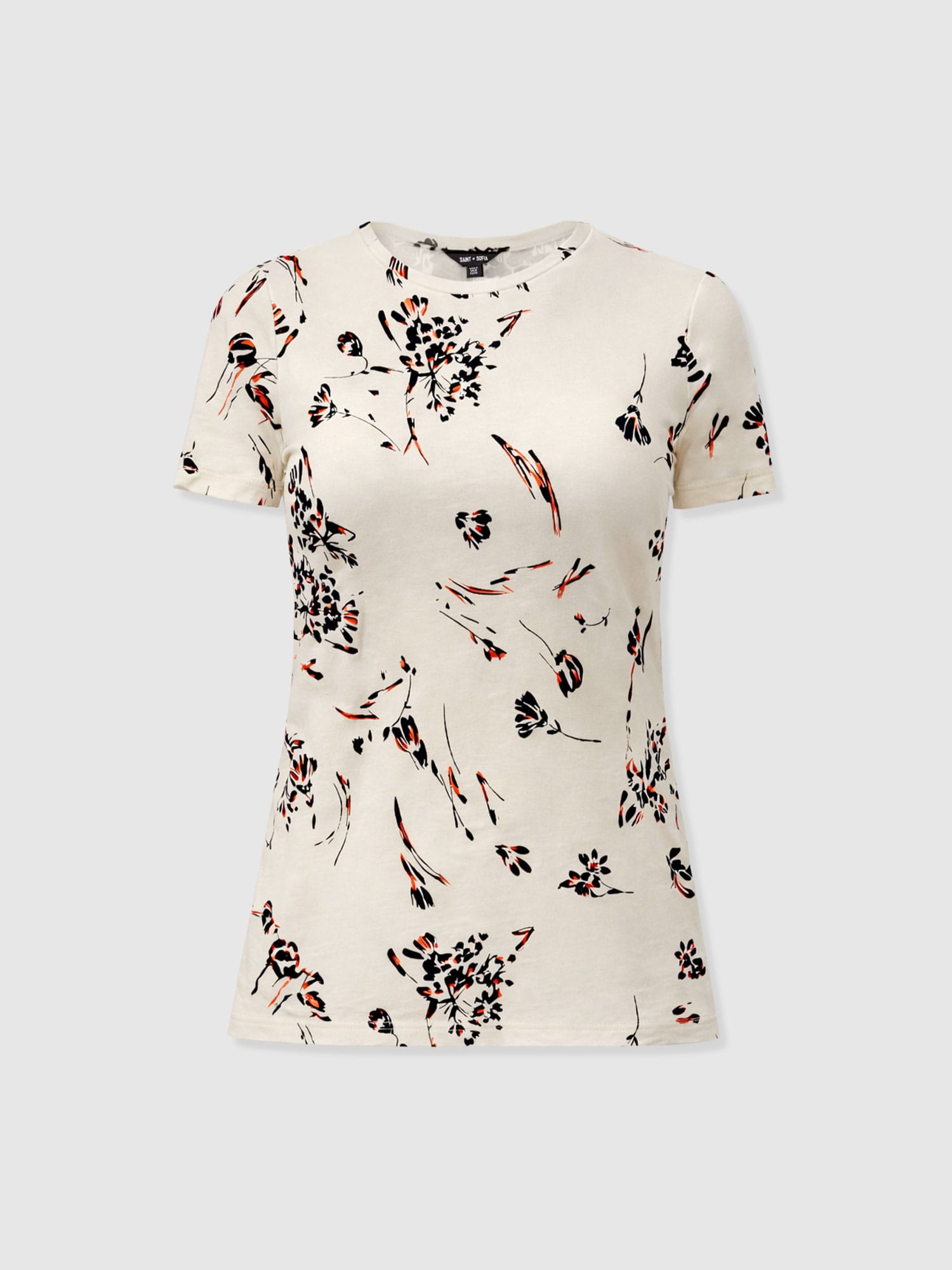 Austen Crew Neck Tee Short Sleeve - White Mist Floral - Women's T-shirts | Saint + Sofia® USA