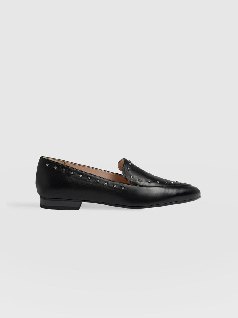 Ava Studded Loafer Black - Women's Loafers | Saint + Sofia® USA