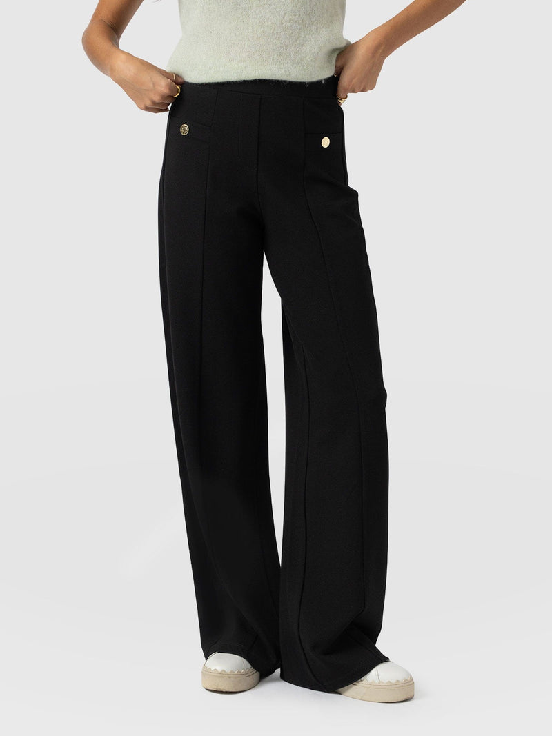 Averie Wide Leg Pant - Black Molten - Women's Pants | Saint and Sofia® USA