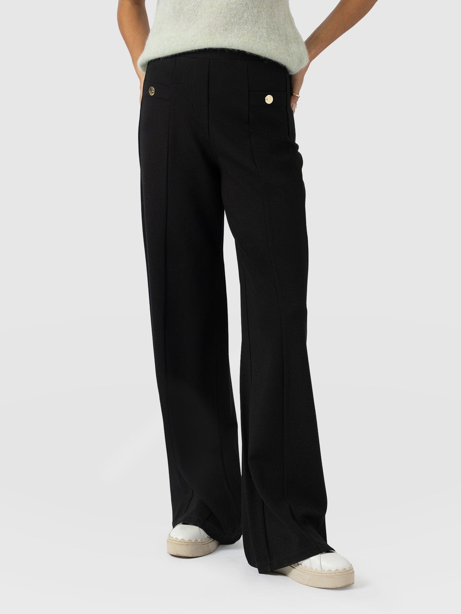Averie Wide Leg Pant - Black Molten - Women's Pants | Saint and Sofia® USA