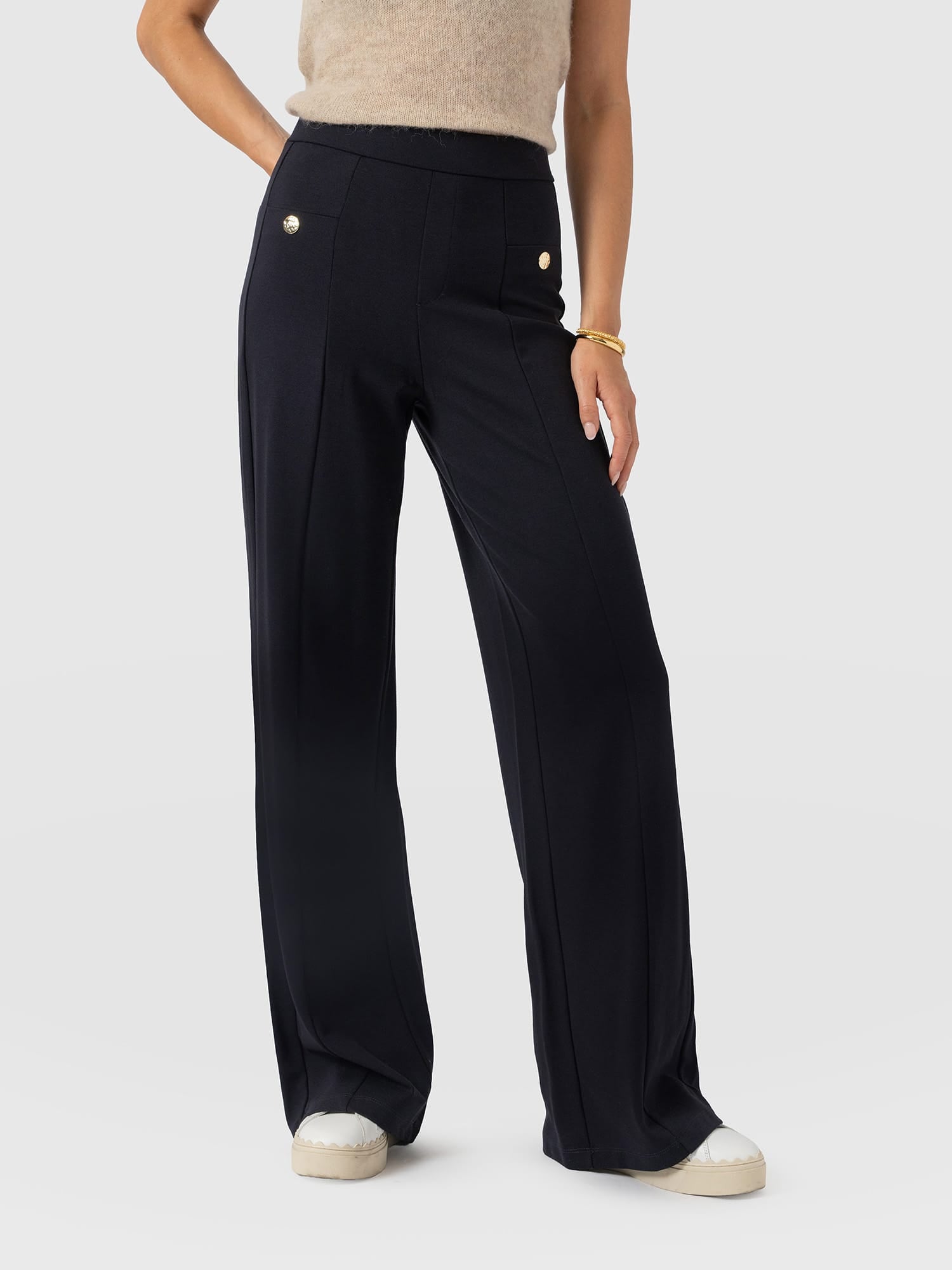 Averie Wide Leg Pant - Navy - Women's Pants | Saint and Sofia® USA