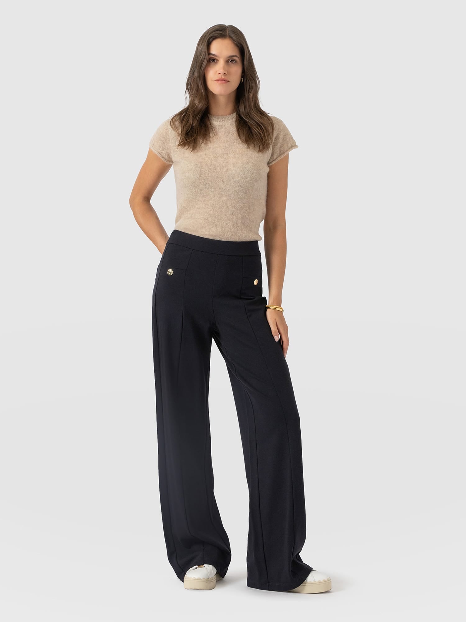 Averie Wide Leg Pant - Navy - Women's Pants | Saint and Sofia® USA