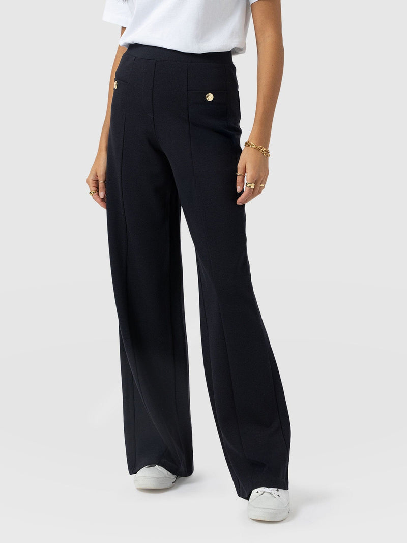 Averie Wide Leg Pant - Navy Molten - Women's Pants | Saint + Sofia® USA