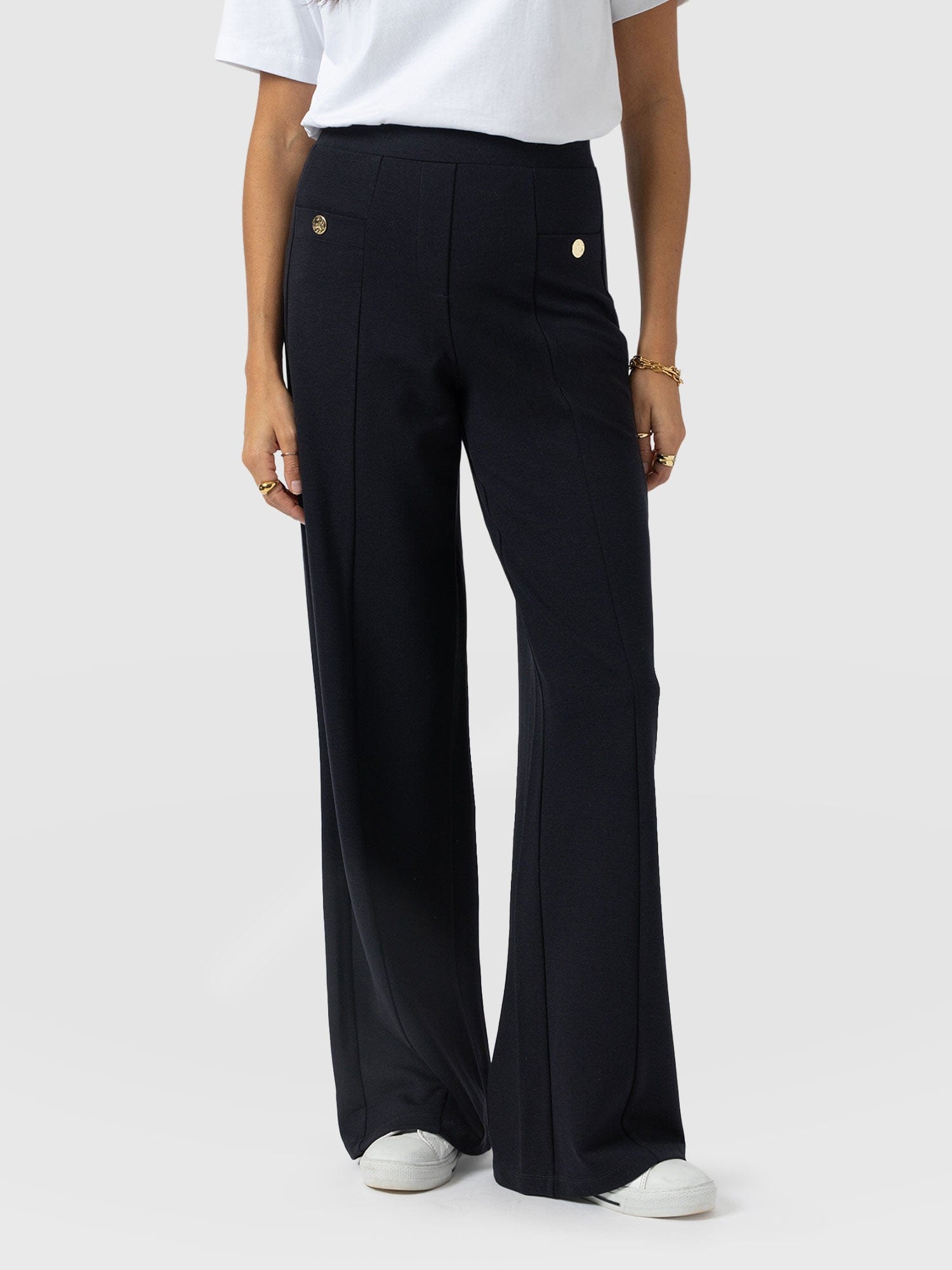 Averie Wide Leg Pant - Navy - Women's Pants | Saint + Sofia® USA