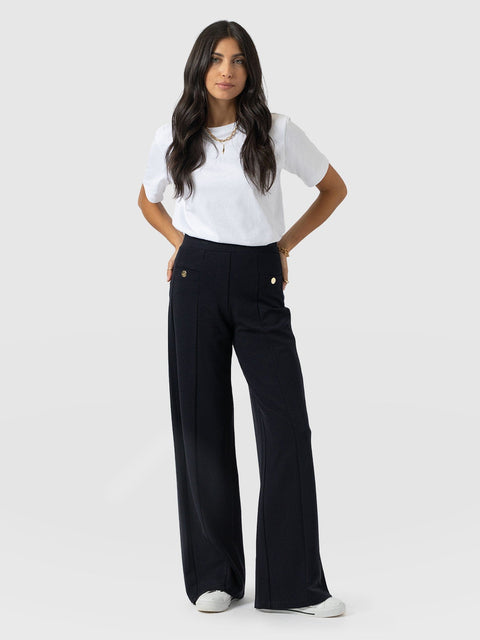 Averie Wide Leg Pant - Navy Molten - Women's Pants | Saint + Sofia® USA