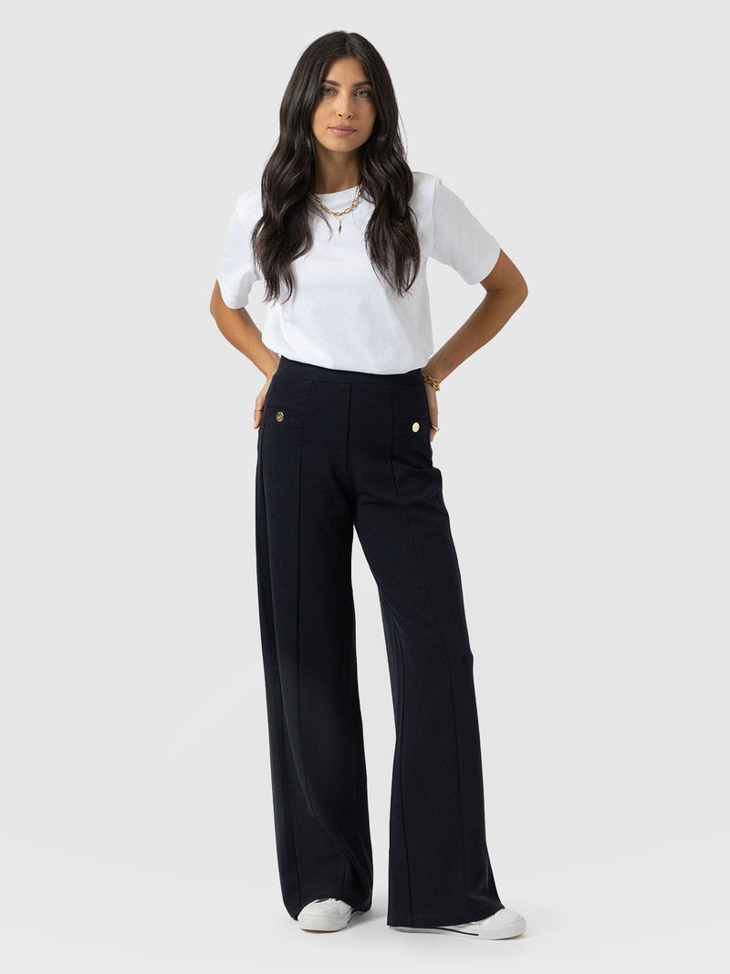 Averie Wide Leg Pant - Navy Molten - Women's Pants | Saint + Sofia® USA