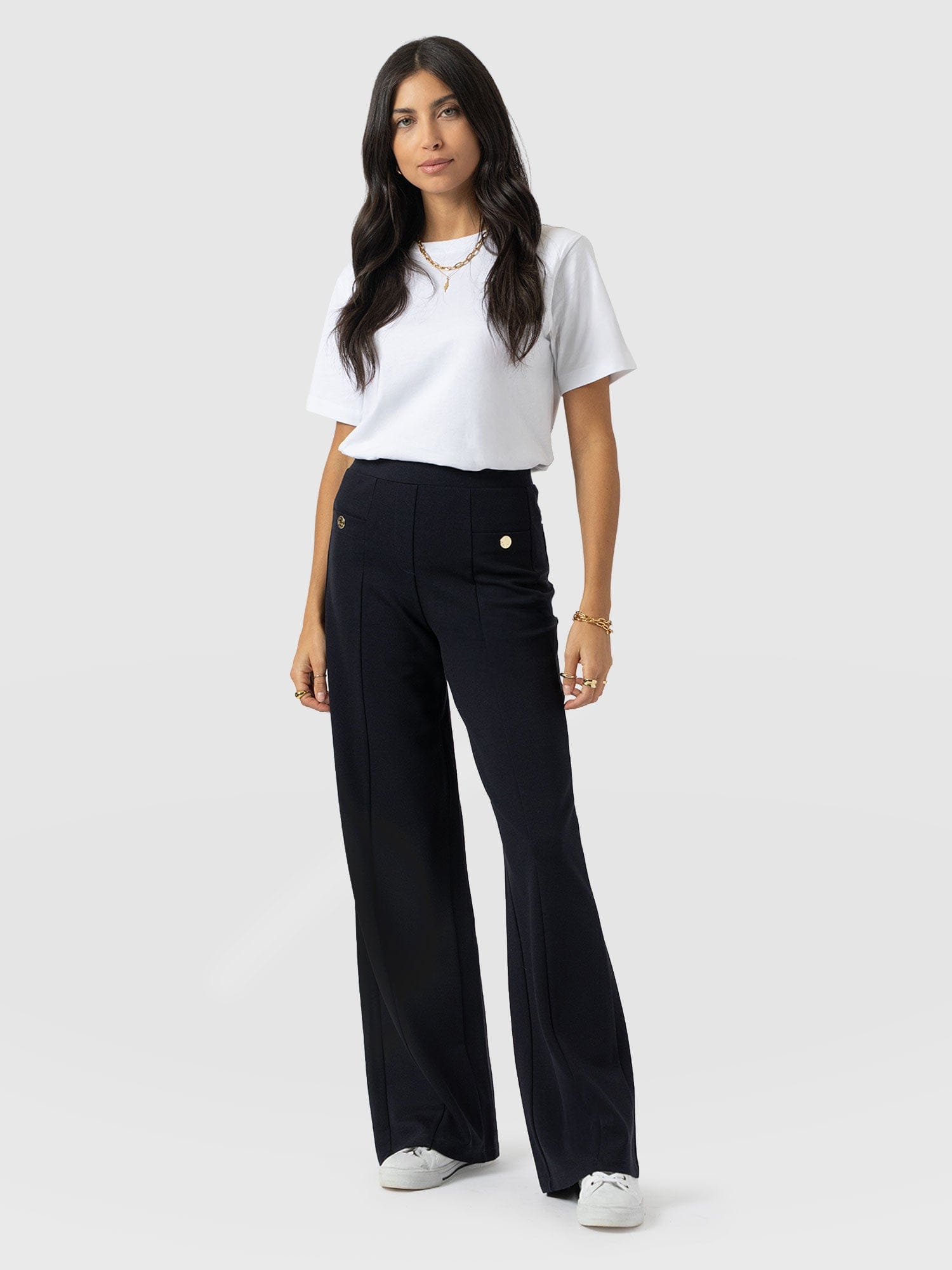 Averie Wide Leg Pant - Navy - Women's Pants | Saint + Sofia® USA
